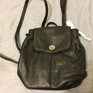 Coach Black Leather Mini Backpack Purse
